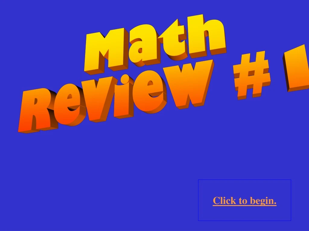 math review 1