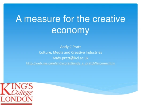 A measure for the creative economy