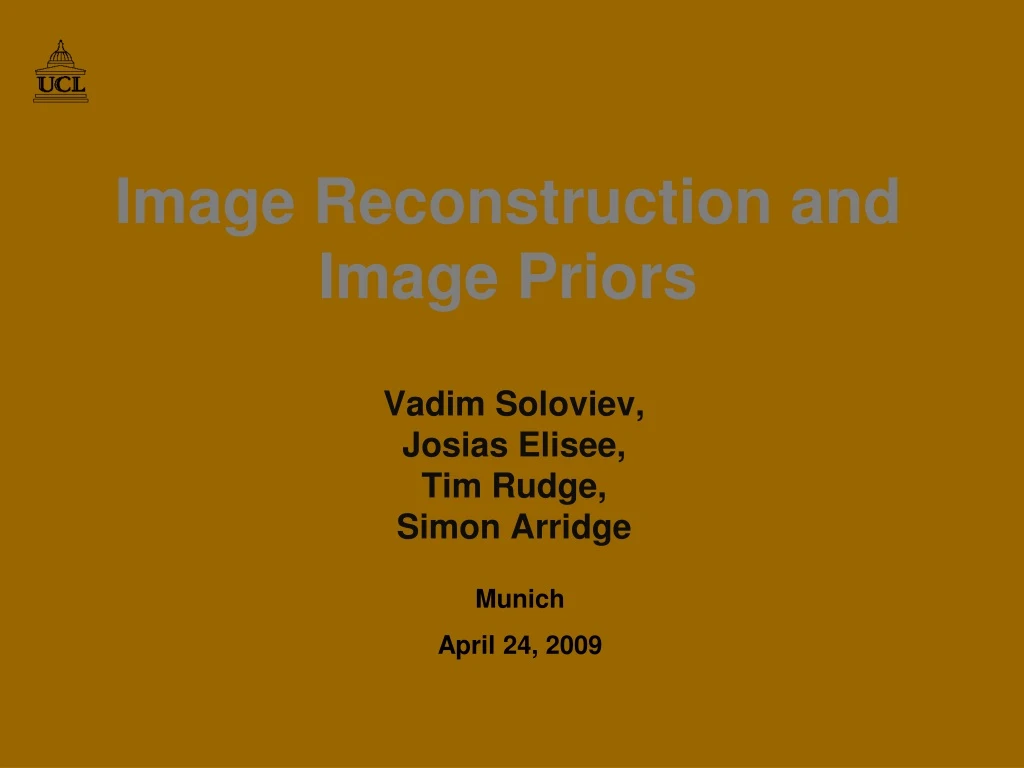 image reconstruction and image priors