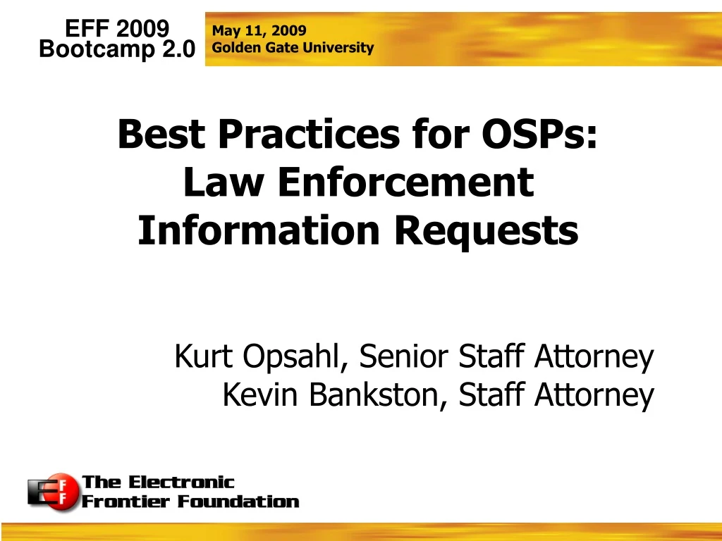 best practices for osps law enforcement information requests
