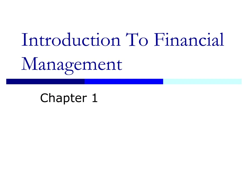 introduction to financial management