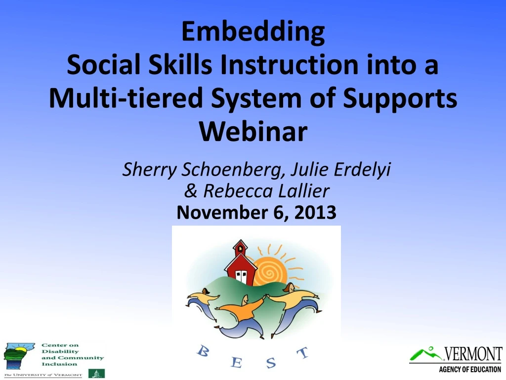 embedding social skills instruction into a multi tiered system of supports webinar