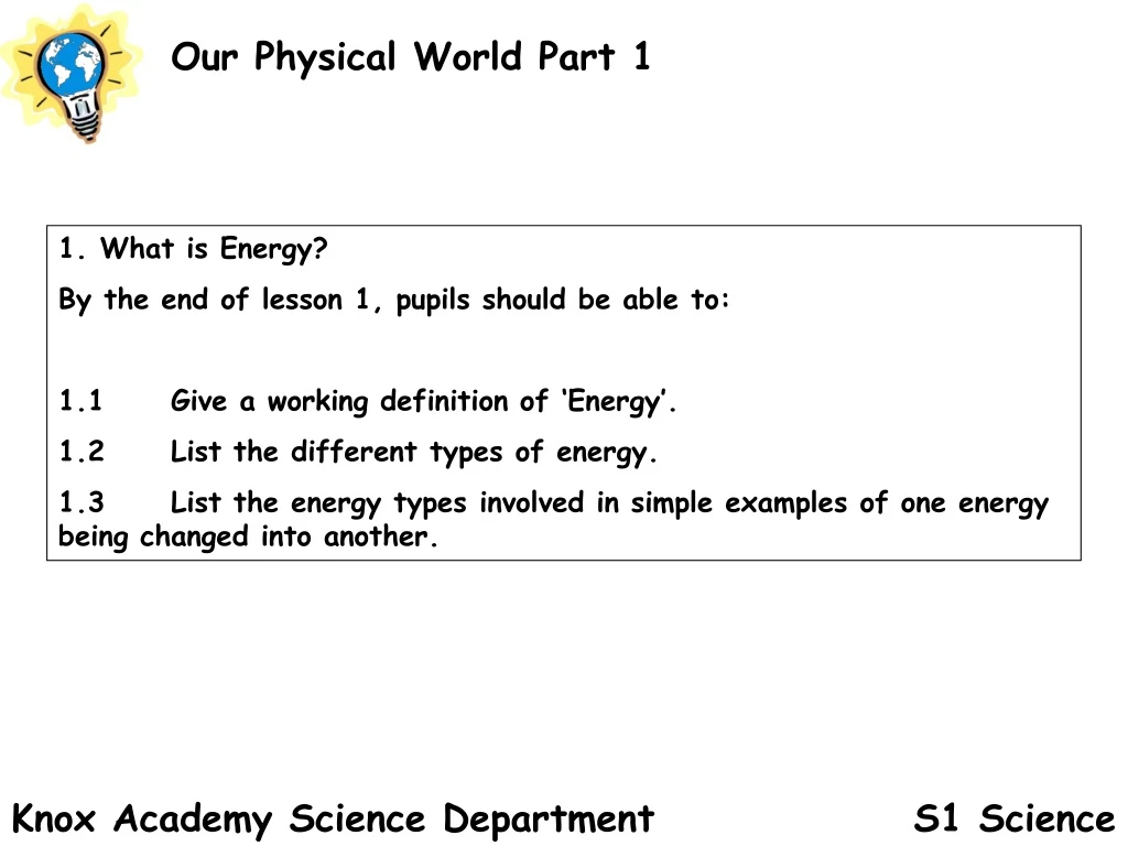 our physical world part 1