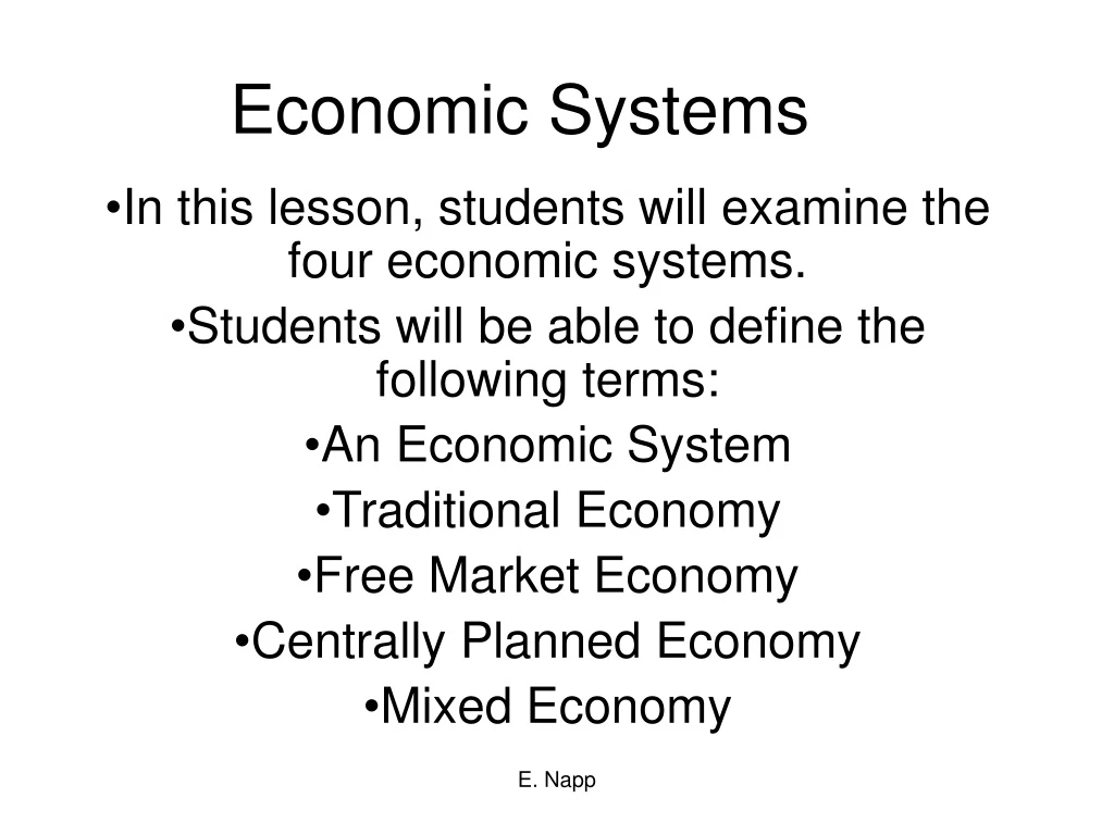 economic systems