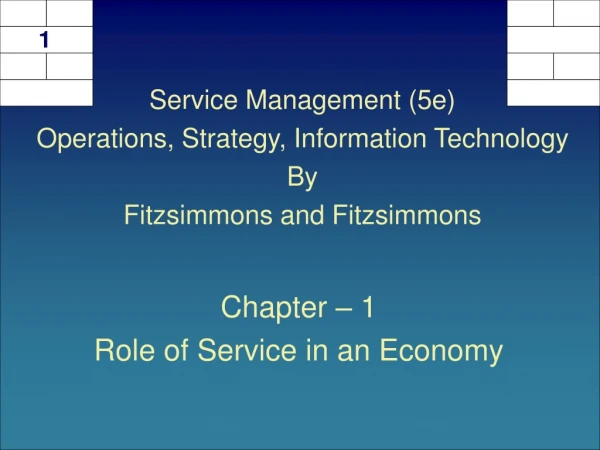 Chapter – 1 Role of Service in an Economy