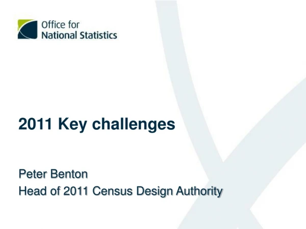 2011 Key challenges