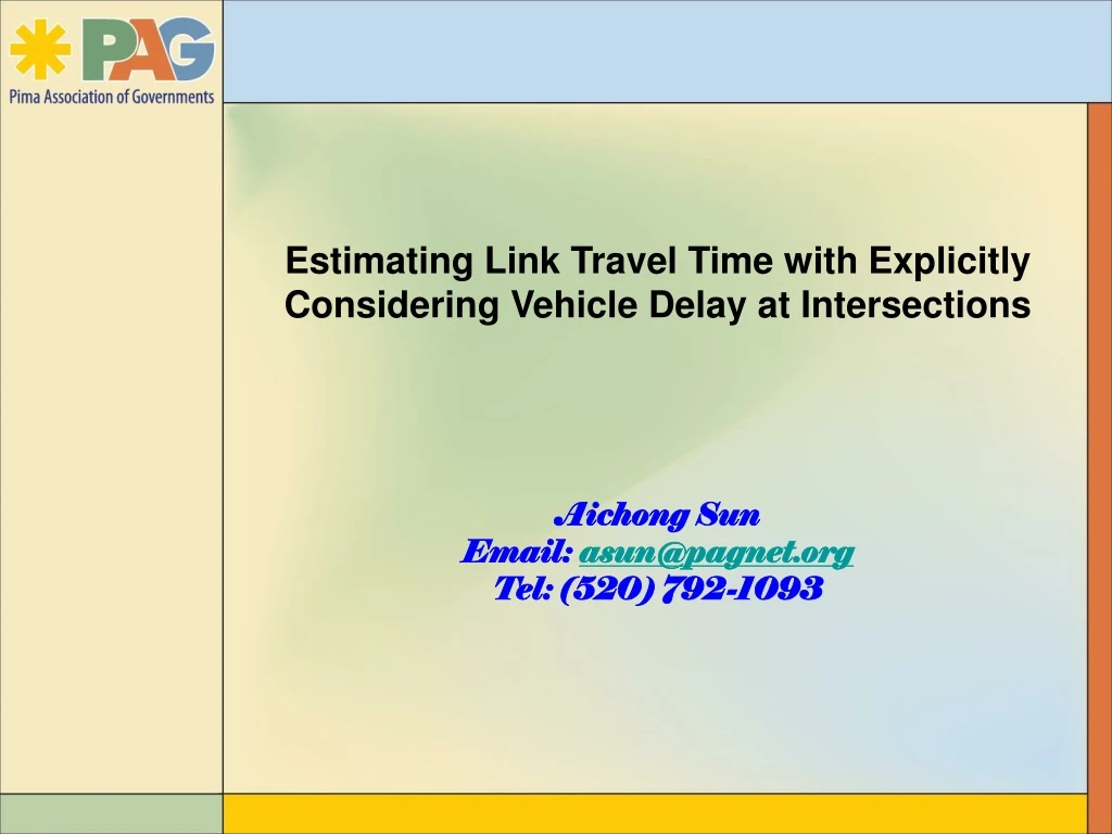 estimating link travel time with explicitly