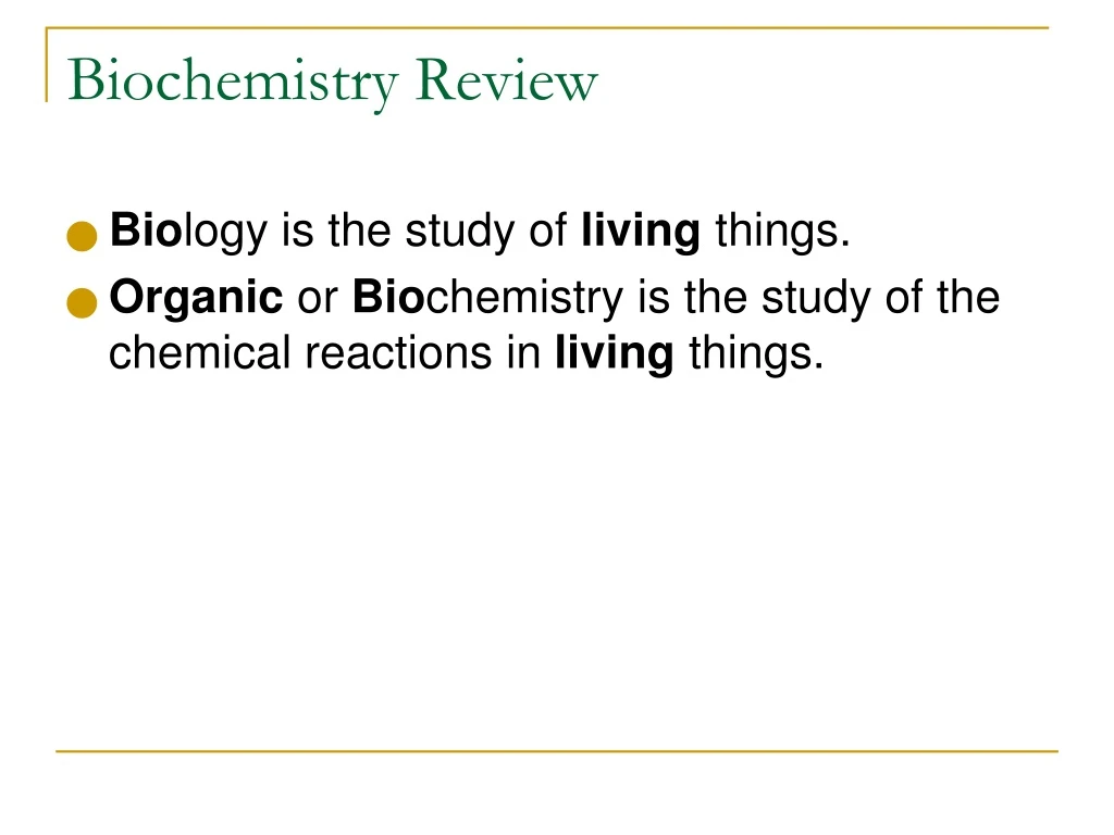 biochemistry review