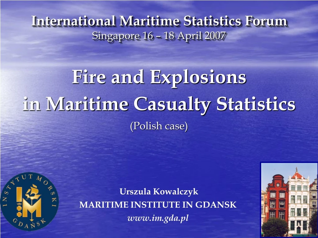 international maritime statistics forum singapore 16 18 april 2007