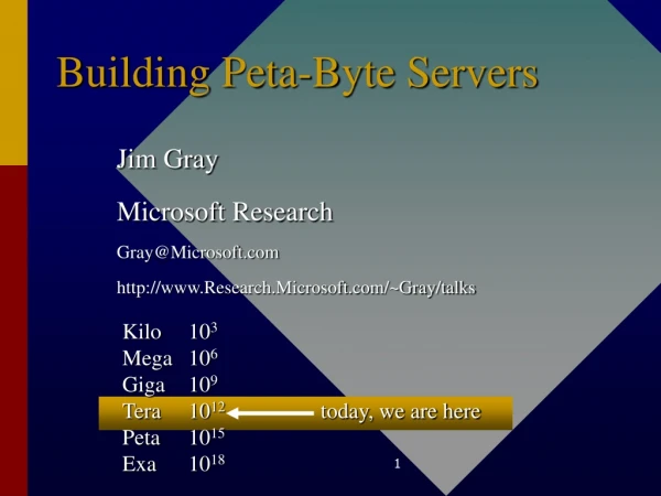 Building Peta-Byte Servers