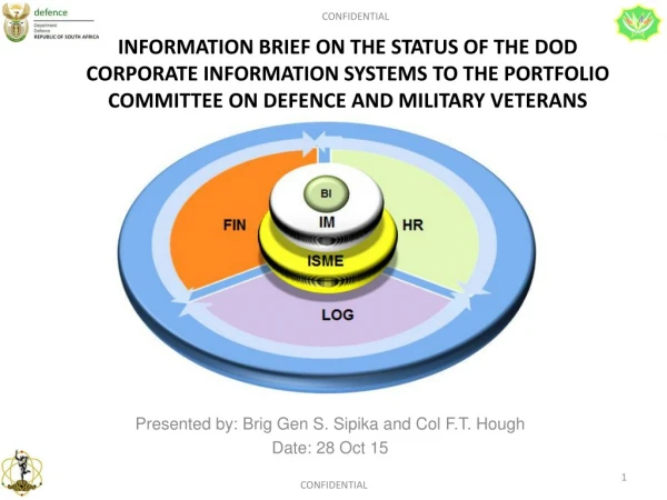 Presented by: Brig Gen S. Sipika and Col F.T. Hough Date: 28 Oct 15