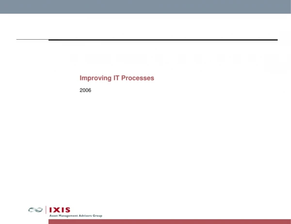 Improving IT Processes