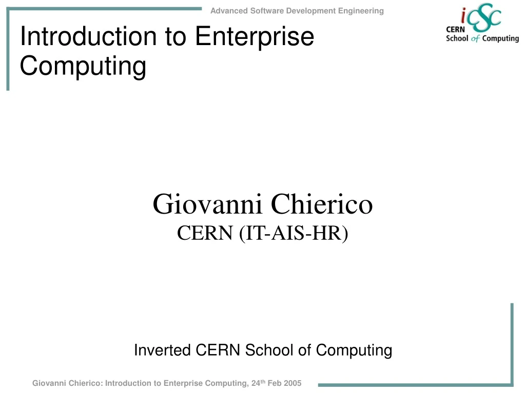 giovanni chierico cern it ais hr inverted cern school of computing