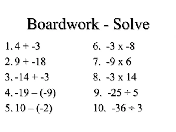 Boardwork - Solve
