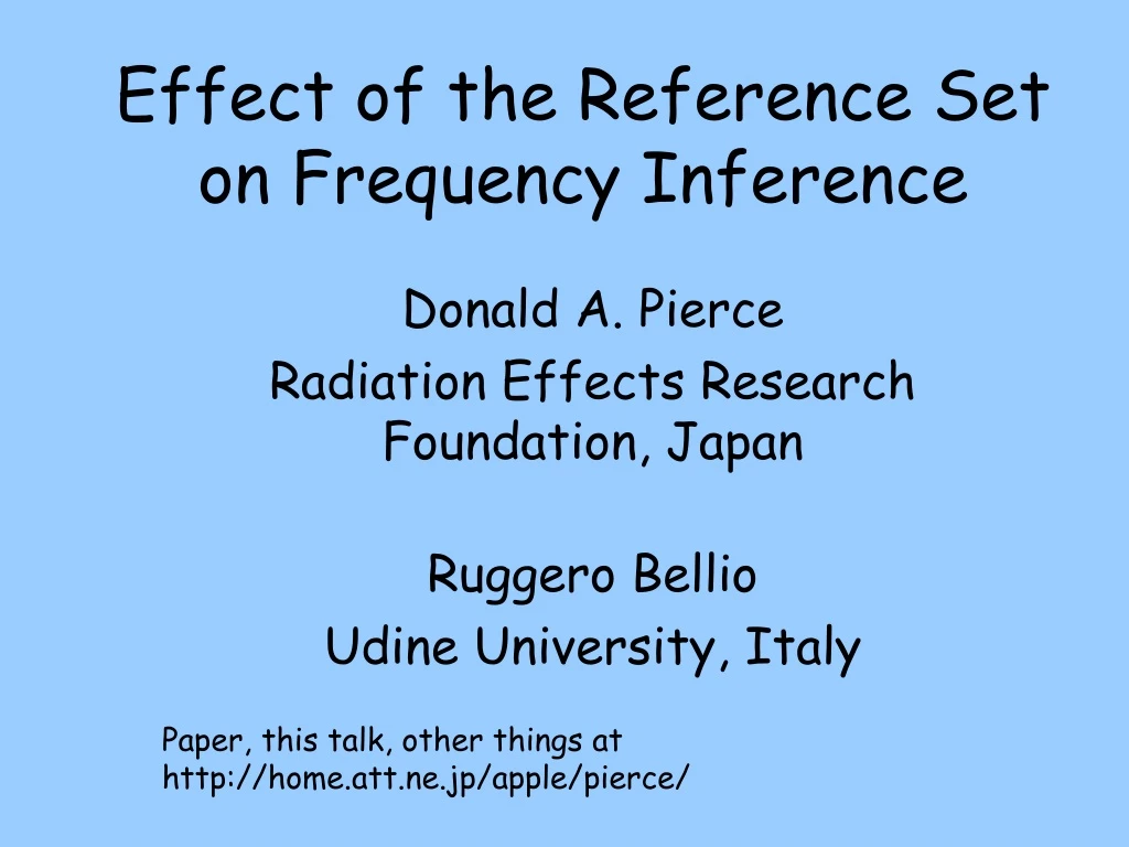 effect of the reference set on frequency inference