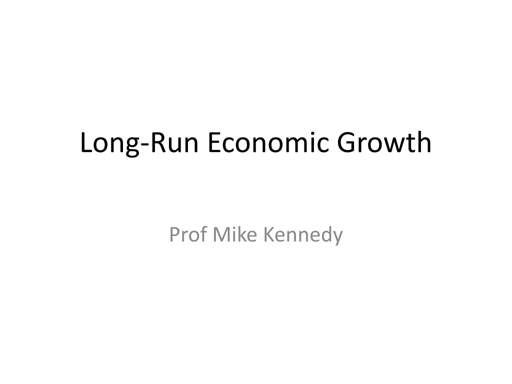 long run economic growth