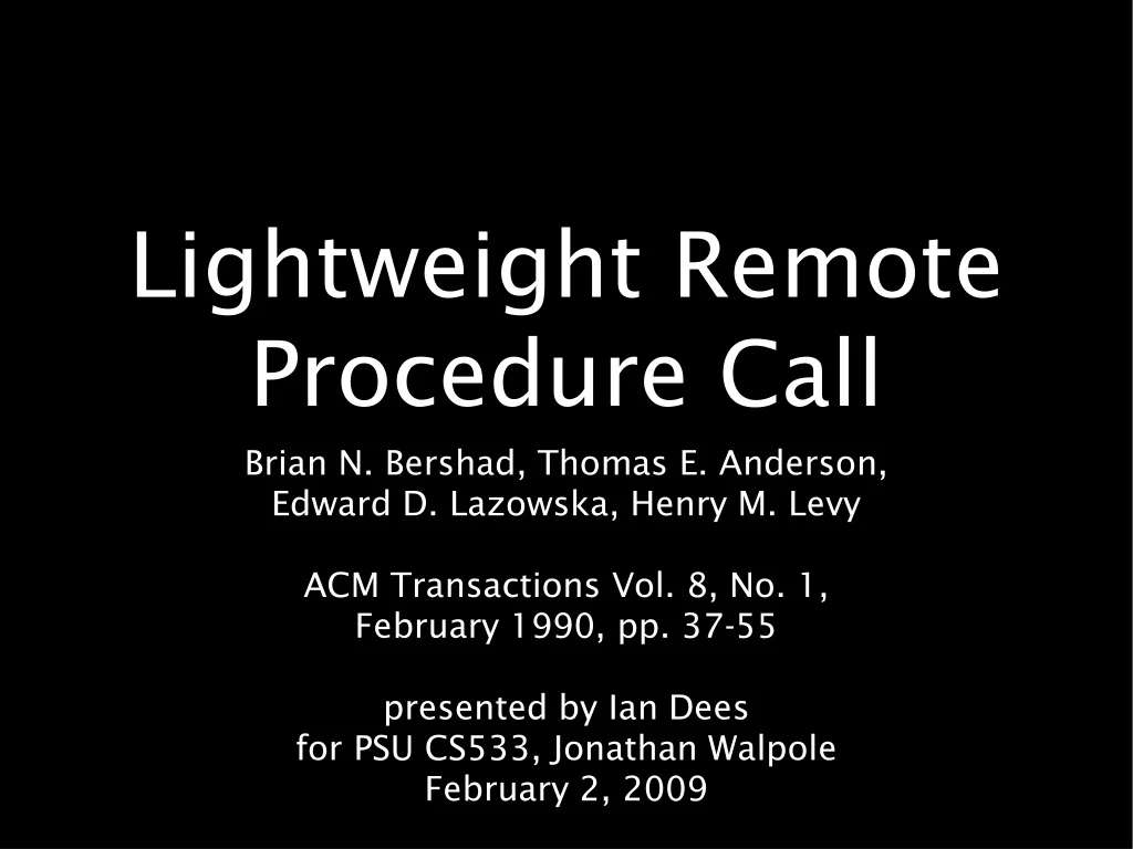 lightweight remote procedure call
