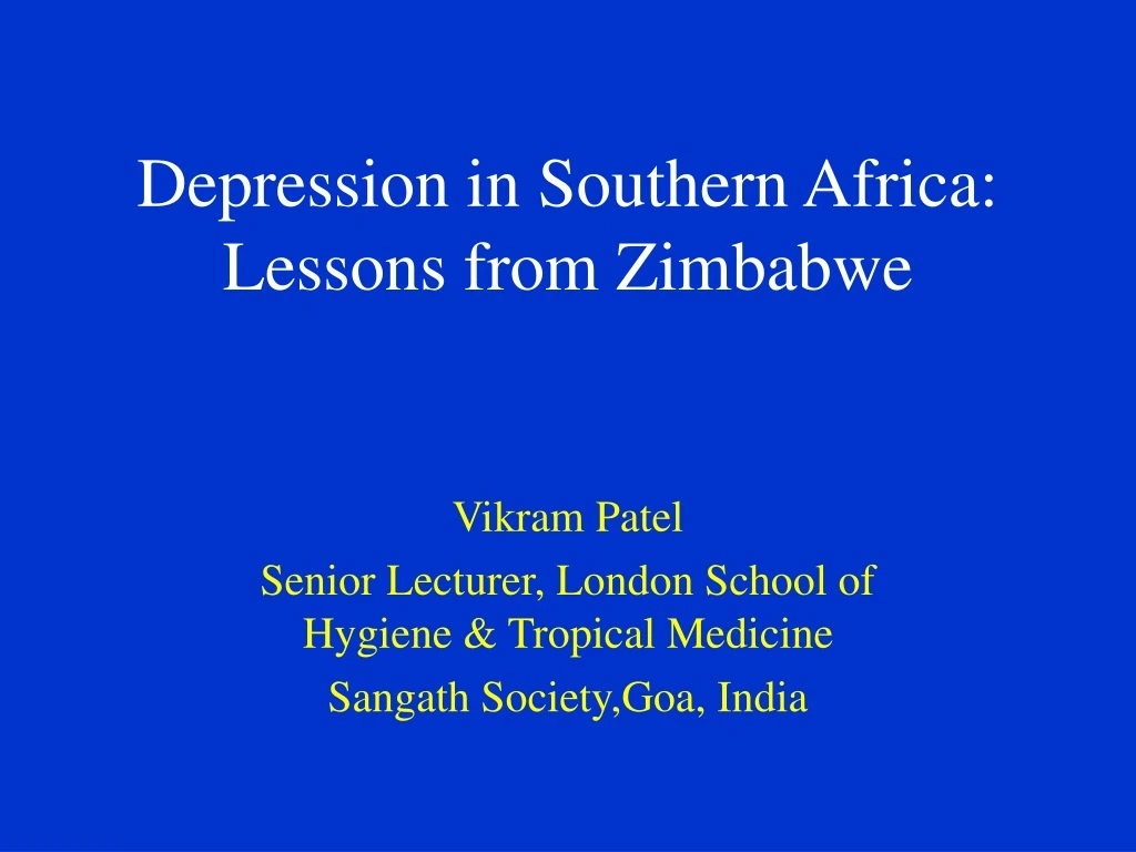 depression in southern africa lessons from zimbabwe