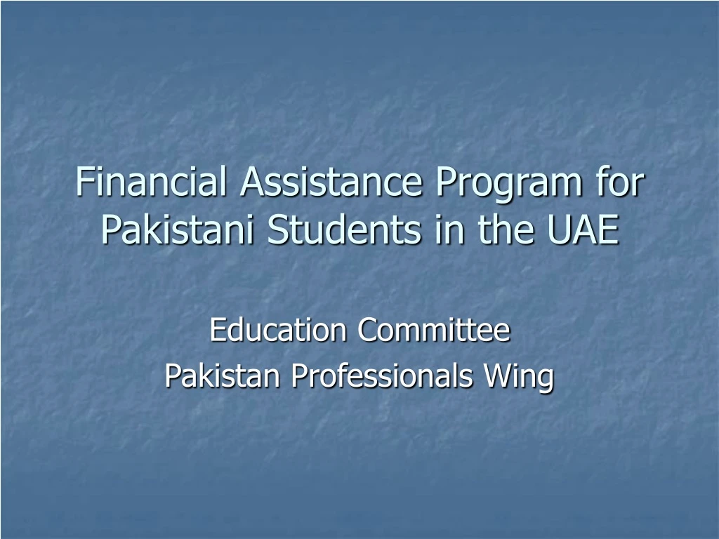 financial assistance program for pakistani students in the uae