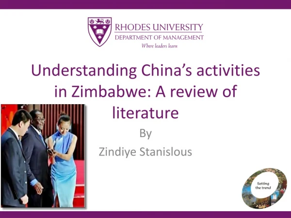 Understanding China’s activities in Zimbabwe: A review of literature