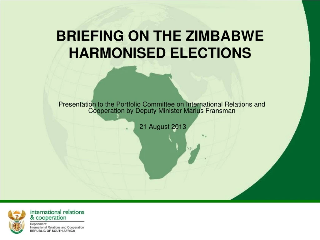 briefing on the zimbabwe harmonised elections