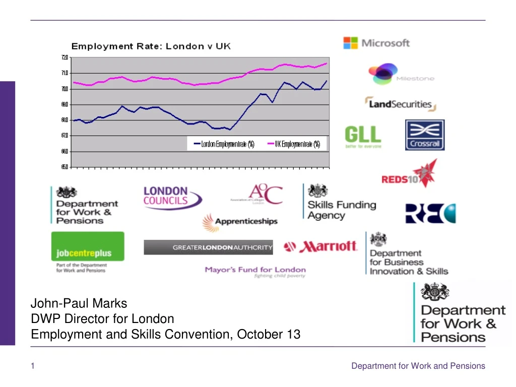 john paul marks dwp director for london employment and skills convention october 13
