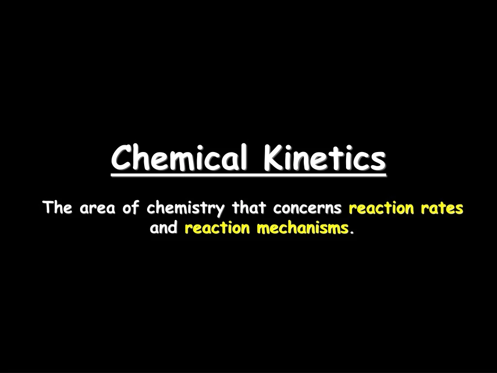 chemical kinetics