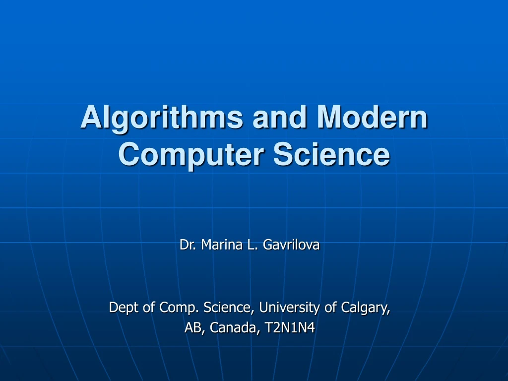 algorithms and modern computer science