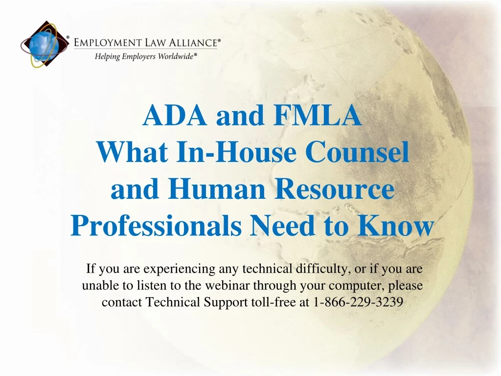 ada and fmla what in house counsel and human
