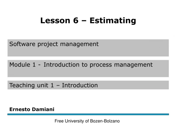 Estimating Techniques (1)