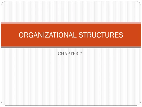 ORGANIZATIONAL STRUCTURES