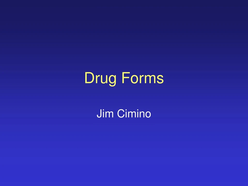 drug forms