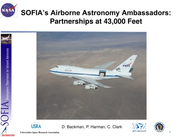 SOFIA’s Airborne Astronomy Ambassadors: Partnerships at 43,000 Feet