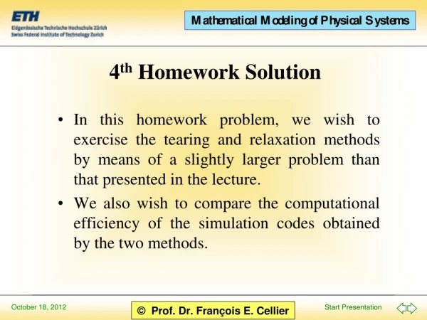 4 th  Homework Solution