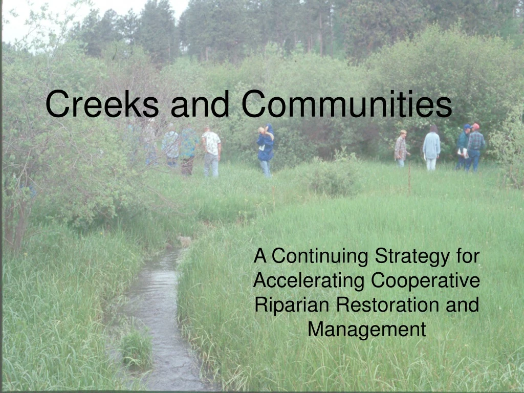 a continuing strategy for accelerating cooperative riparian restoration and management