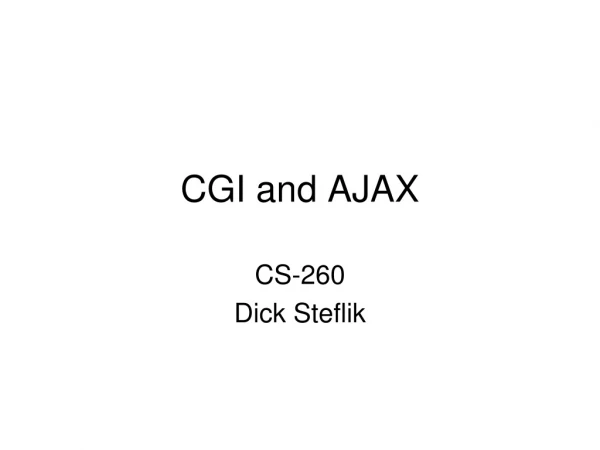 CGI and AJAX