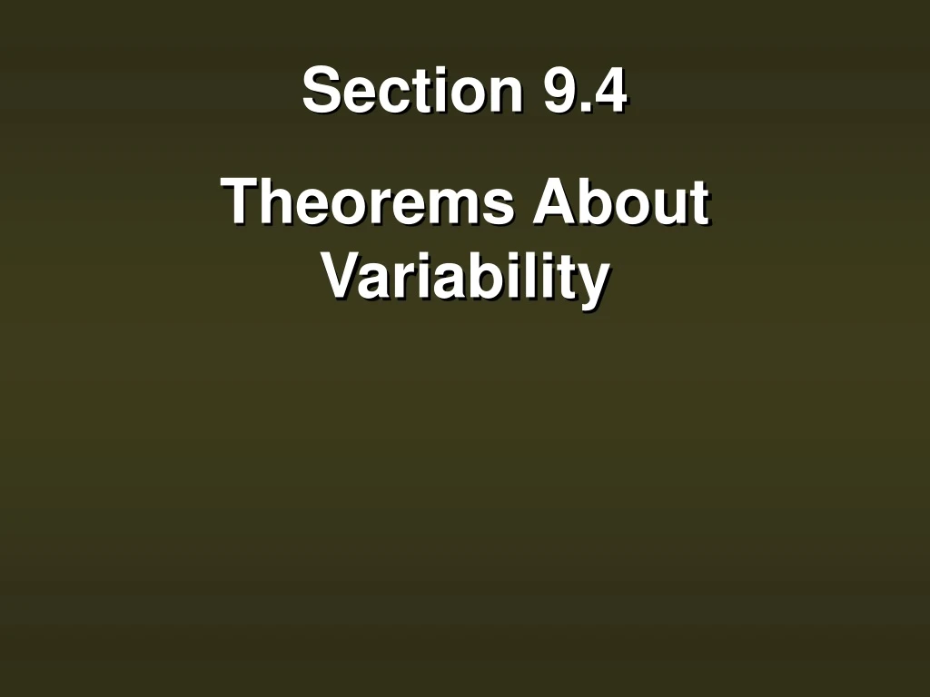 section 9 4 theorems about variability