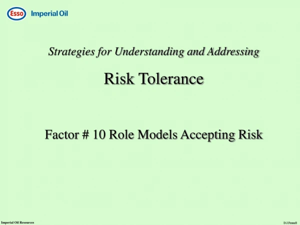 Strategies for Understanding and Addressing Risk Tolerance