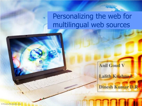 Personalizing the web for multilingual web sources