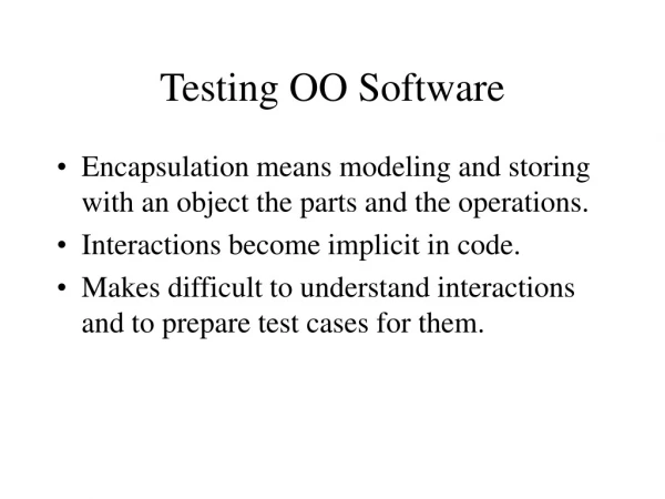 Testing OO Software