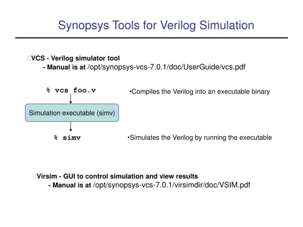 Synopsys Tools for Verilog Simulation