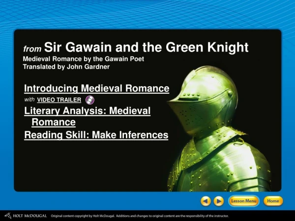 Introducing Medieval Romance with  Literary Analysis: Medieval  Romance