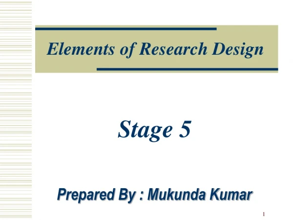 Elements of Research Design