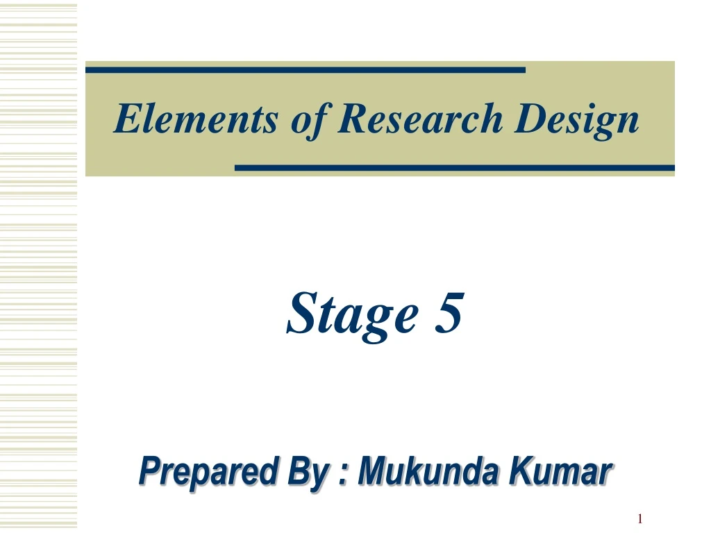 elements of research design