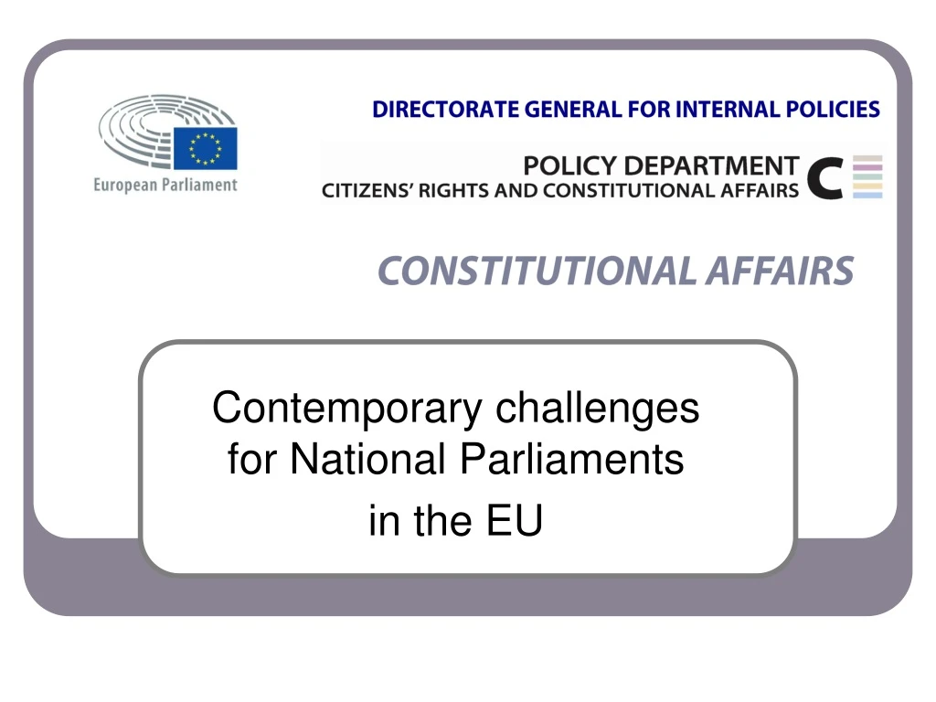 contemporary challenges for national parliaments