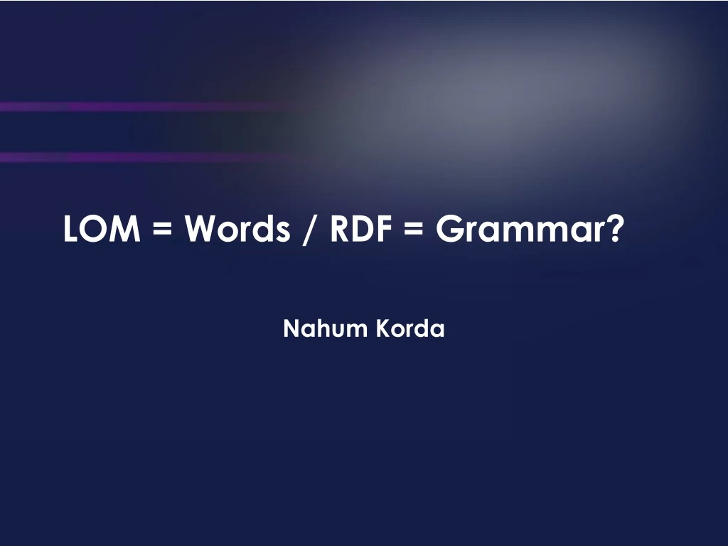 lom words rdf grammar