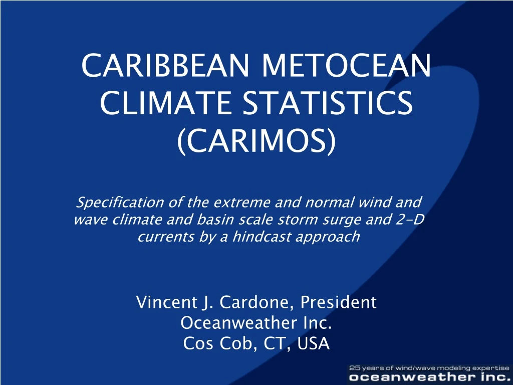 caribbean metocean climate statistics carimos
