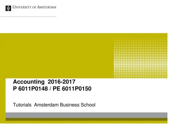 Accounting  2016-2017 P 6011P0148 / PE 6011P0150