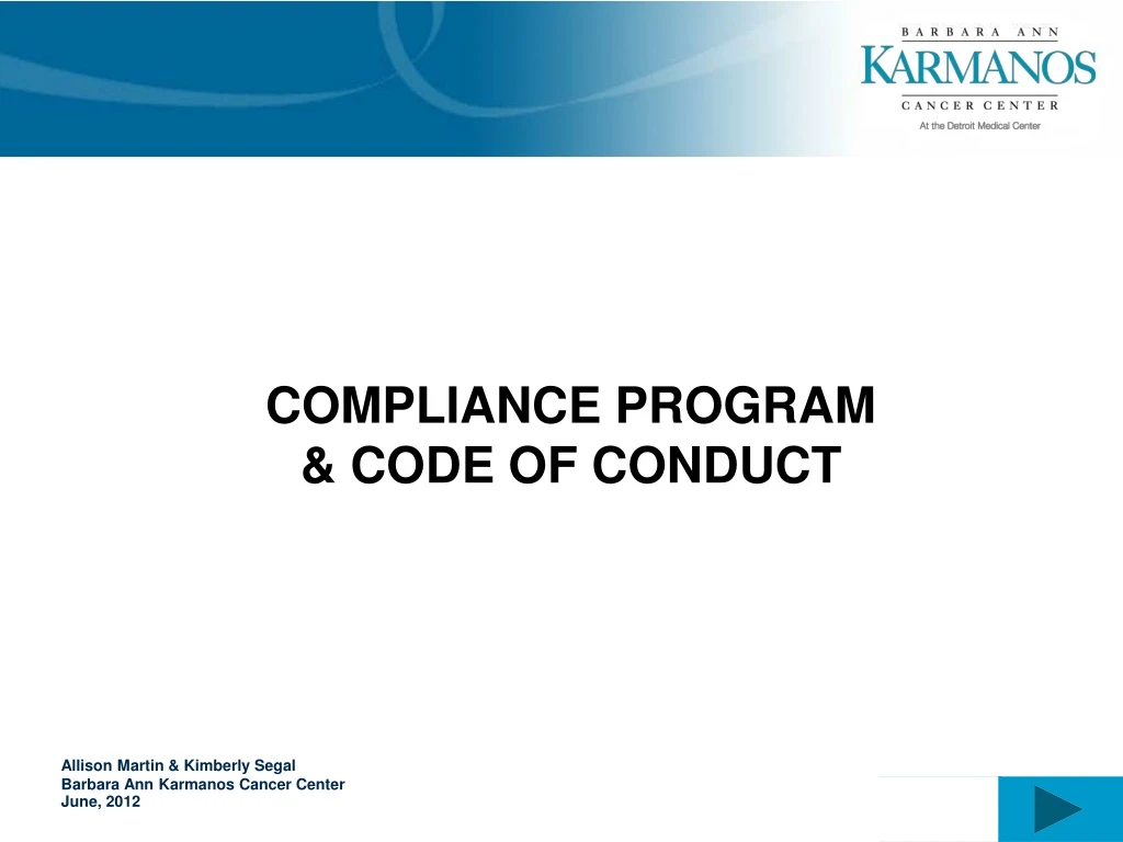 compliance program code of conduct