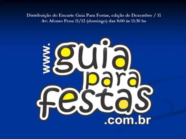 Distribui o do Encarte Guia Para Festas, edi o de Dezembro